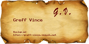 Greff Vince névjegykártya
