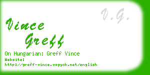 vince greff business card